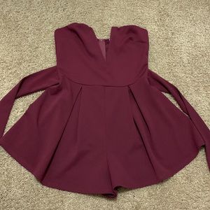 Windsor Maroon Mini Romper